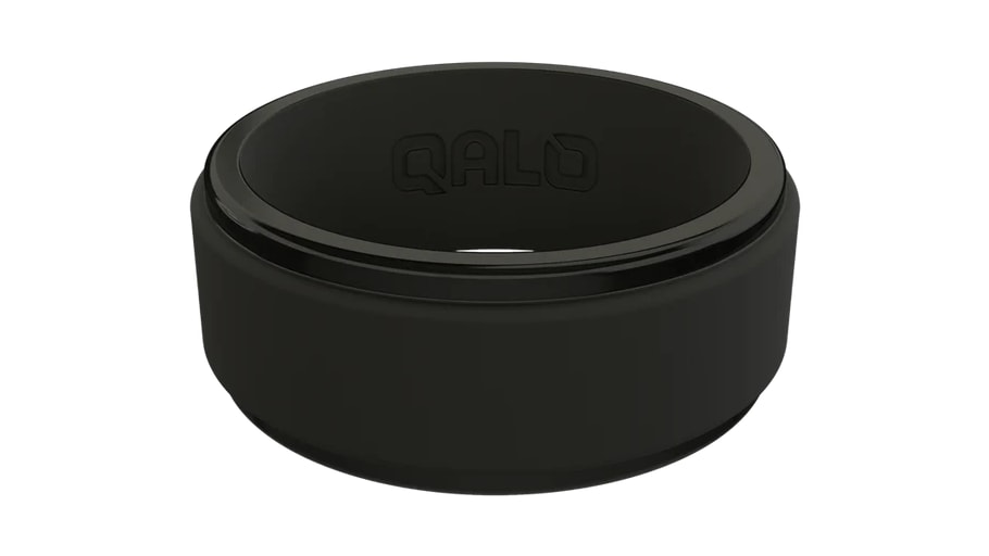 Qalo Men's Black Step Edge Q2X Silicone Ring | Rogue Fitness